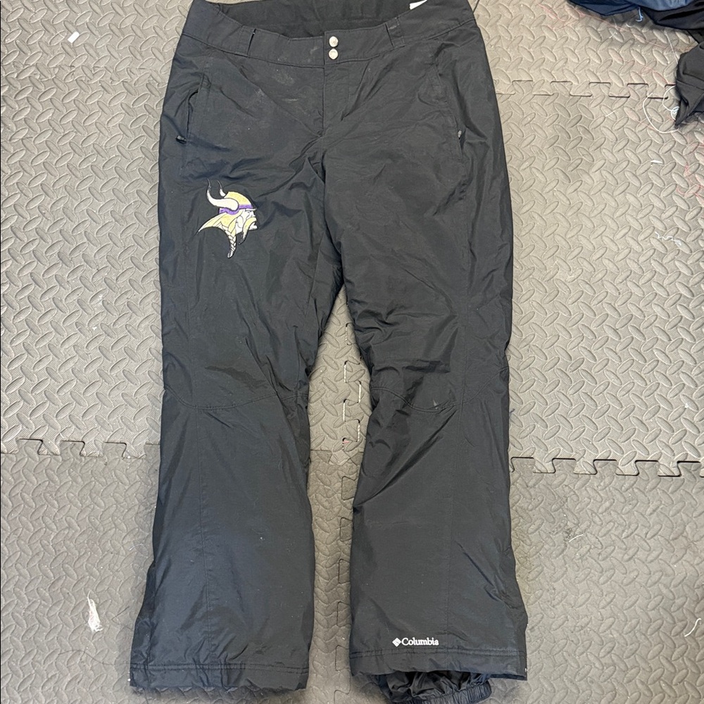 Columbia Womens Minnesota Viking Black Snow Pants with Purple Logo
